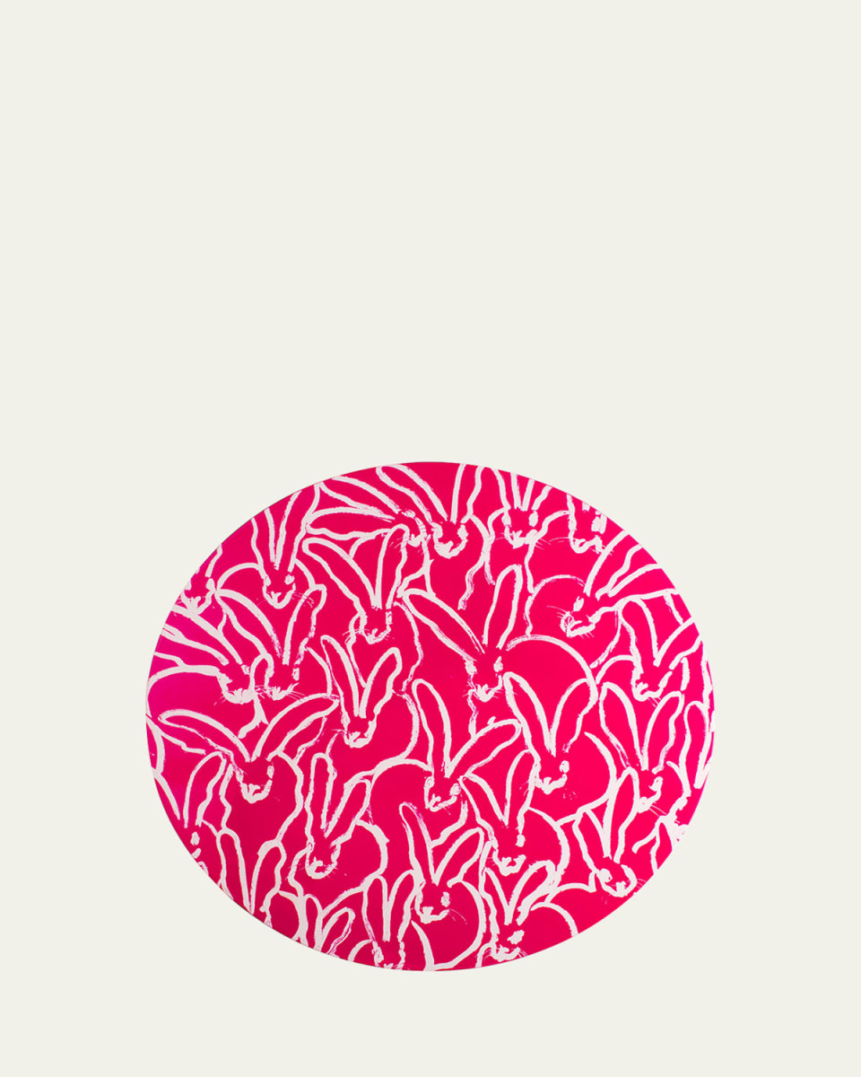 Rabbit Run Round Lacquer Placemat, Pink